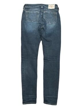Y2K True Religion White Stitch Faded Low Rise Skinny Jeans